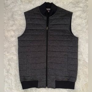 NWOT Michael Kors Herringbone Charcoal full zipped lined vest